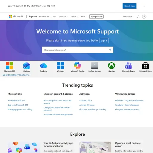 Microsoft Support